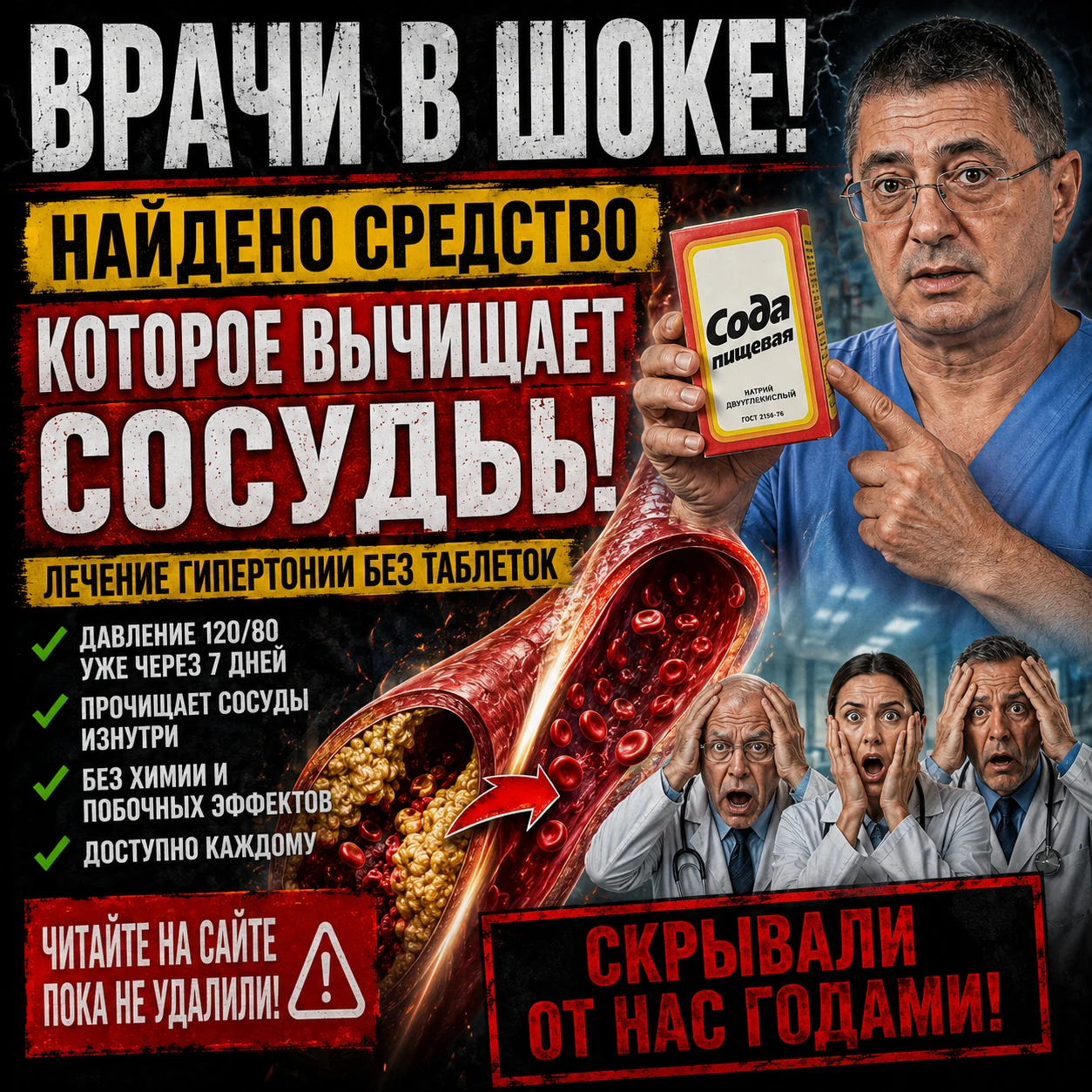 Пример сенсационного медицинского баннера